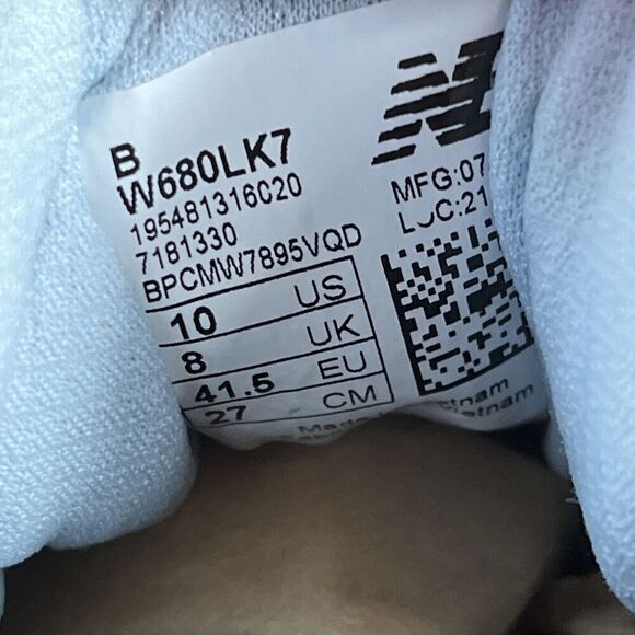 New Balance Womens Size 10 FF 680 V7 W680LK7 Black Running Shoes Sneakers - Picture 10 of 10